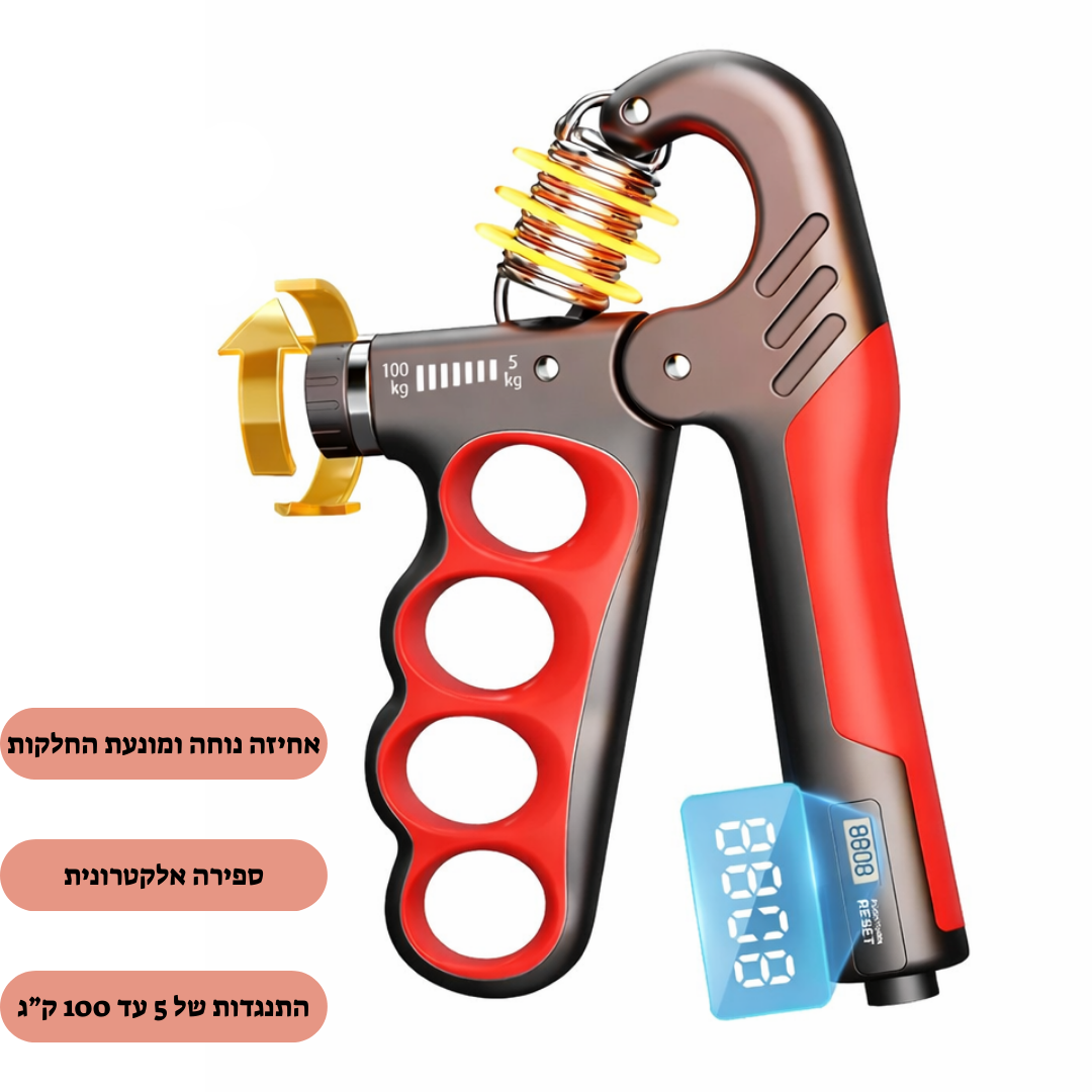 מחזק אחיזה מתכוונן עם מונה מכני